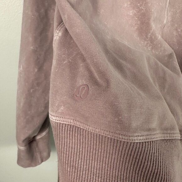 Lululemon Ready To Roll Crewneck Sweatshirt Pink Mauve 4 Small Pullover Cropped - Picture 2 of 3